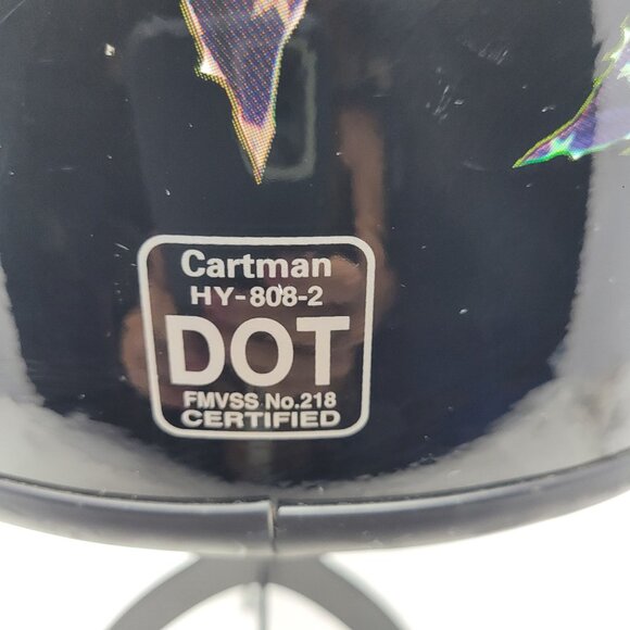 Motorcycle Cartman HY-808-2 Half Helmet Glossy Black Eagle Sz XL 61-62cm DOT - Picture 2 of 11